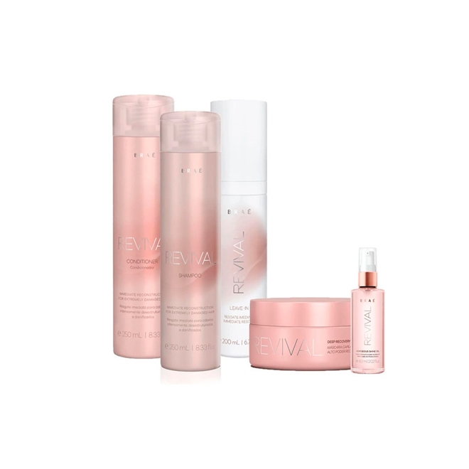KIT BRAE REVIVAL TRATAMENTO HOME CARE 5 PRODUTOS BRAE